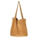 Korean style versatile large capacity shopping bag, casual and artistic washed corduroy, simple retro women's shoulder bag