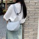 New textured cotton-filled Japanese and Korean style dumpling underarm bag fashion casual lightweight simple soft ins trendy crossbody bag