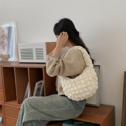 2025 New Fashionable and Versatile Casual Lightweight Simple Textured Down Nylon Shoulder Bag