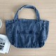 New canvas washed denim color retro embroidered letter Korean style fashion versatile lazy style ins shoulder bag