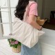 Korean high-end drawstring tote shoulder bag, stylish, large capacity, shopping bag, nylon, simple and suitable for commuting.