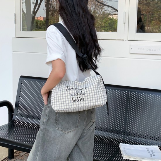 2025 new spring/summer casual trendy matching series letter pillow bag, sporty Korean style textured crossbody bag