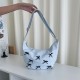 Muye Leather Goods ~ Japanese style, minimalist, large capacity girly bag, 2025 new cotton bow crossbody bag