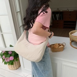 Japanese style simple lightweight casual nylon cloth bag, large capacity spring/summer dumpling bag, fashionable and versatile women's crossbody bag