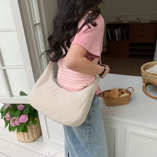 Japanese style simple lightweight casual nylon cloth bag, large capacity spring/summer dumpling bag, fashionable and versatile women's crossbody bag