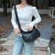 Korean-style soft leather minimalist dumpling bag for women, autumn/winter retro fashion, casual, versatile commuting shoulder/crossbody bag