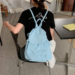 All Seasons Korean Style Double Layer Nylon Fabric Backpack Large Capacity Casual Fashionable Versatile Lightweight Drawstring Single Shoulder Bags