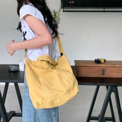 Original Japanese style handbag/crossbody canvas bag, fashionable commuting, large capacity, ins, heavily washed, distressed chic canvas bag