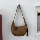 2025 Korean style, ins, large capacity, retro soft leather, pleated, lazy style, casual and versatile crossbody bag