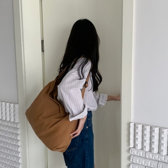 2025 New Washed Canvas Bag, Japanese and Korean Style, Simple, Artistic, Retro, Trendy, Large Capacity Women's Crossbody Bag