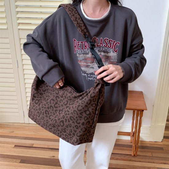 Lazy Style Leopard Print Women's Bag 2025 Autumn/Winter New High-Quality Shoulder Bag, Casual Fashionable Crossbody Bag (ins style)