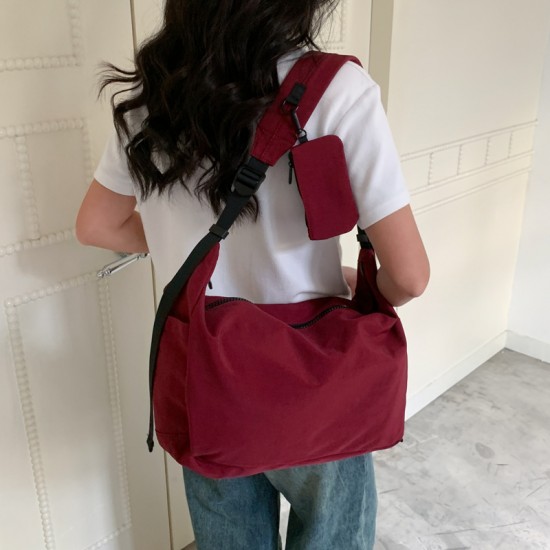 Casual sports fitness large capacity new nylon water-repellent Japanese style trendy fashion versatile women's single shoulder bag