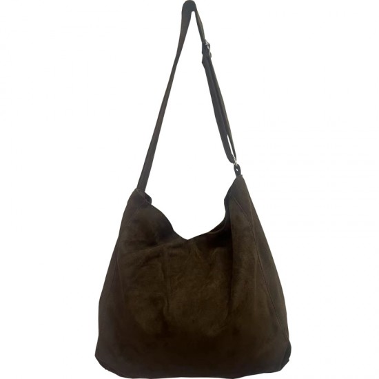 Original Japanese and Korean style new ins literary tote bag, fashionable soft texture, forest style solid color large capacity crossbody bag