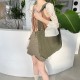 Muye Leather Goods...Korean Retro Washed Canvas Large Capacity Simple Lightweight Casual Solid Color Women's Shoulder Bag