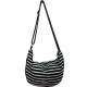 Black and white striped crossbody bag, new 2025 style, simple and casual, crescent-shaped dumpling bag, large capacity, versatile bag
