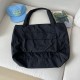Women's Large Capacity Autumn/Winter Lined Embroidered Quilted Simple Tote Bag Fashionable Versatile Lightweight Solid Color Shoulder Bag