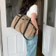 Summer Travel Commute Portable Large Capacity Bag for Women, 2025 New Retro Fashion Canvas Tote Shoulder Bag