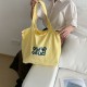 New Ins Letter Print Nylon Bag with Velcro Wristband, Korean Style Large Capacity Fresh Shoulder Bag