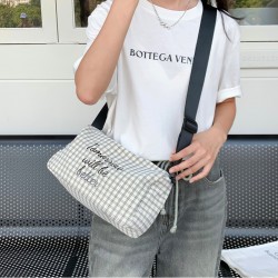 2025 new spring/summer casual trendy matching series letter pillow bag, sporty Korean style textured crossbody bag