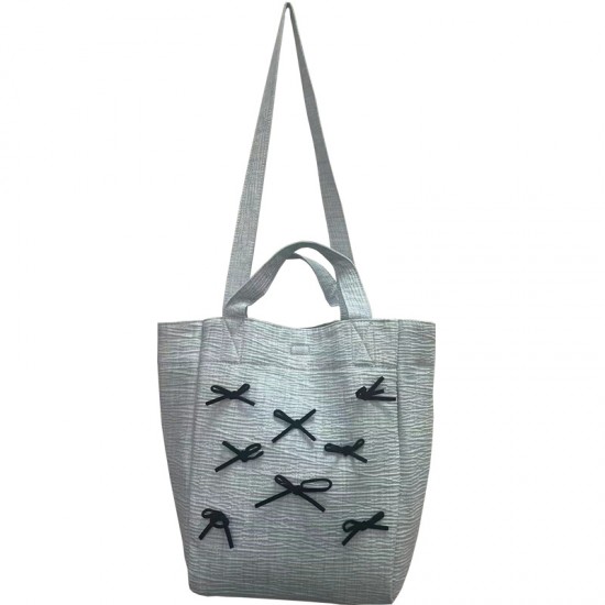 Ballet-inspired niche design bow large capacity women's bag 2025 new fashion simple tote shoulder bag