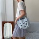 Large capacity cotton bag bow college student commuting fashion 2025 new stylish versatile crossbody tote bag Bags