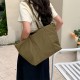 Korean high-end drawstring tote shoulder bag, stylish, large capacity, shopping bag, nylon, simple and suitable for commuting.