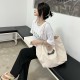 Korean style minimalist, versatile, large capacity, ins-inspired, distressed, artistic, fashionable women's single-shoulder canvas bag