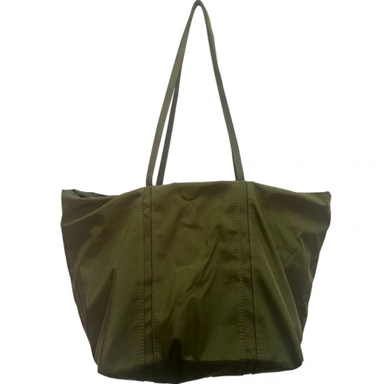 Korean high-end drawstring tote shoulder bag, stylish, large capacity, shopping bag, nylon, simple and suitable for commuting.