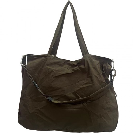 Autumn/Winter New Original Simple Large Capacity Lined Embroidered Plaid Tote Bag with Detachable Shoulder Strap, Lightweight Crossbody Bag