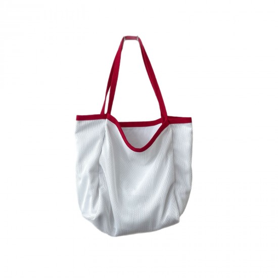 Reversible! Super popular Korean style minimalist large capacity mesh shoulder bag for women, fashionable and versatile nylon cloth bag for commuting