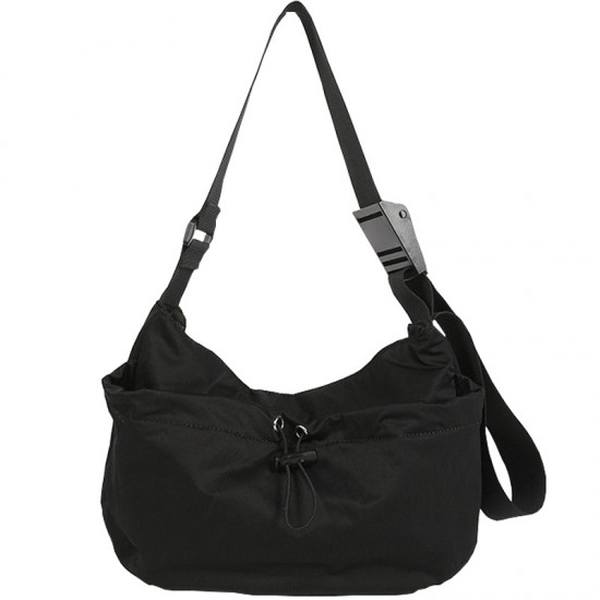 2025 Portable, Trendy, Fashionable, Versatile Nylon Bag, Elastic Drawstring, Divider, Zipper Bag, Women's Crossbody Bag
