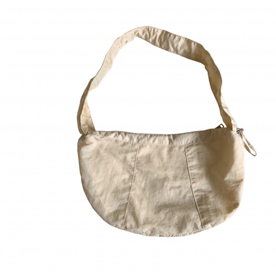 Korean style everyday commuting cloud drawstring dumpling bag, literary and casual design, single shoulder, solid color, versatile crescent moon women's bag