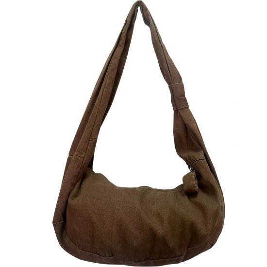 New Japanese and Korean style retro-inspired denim shoulder bag with thick, soft fabric and simple design.