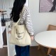 2025 Korean Dongdaemun Casual Cotton Shoulder Bag, Versatile Letter Washed Reversible Elegant Canvas Trendy Bag