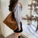Original Japanese and Korean style new ins literary tote bag, fashionable soft texture, forest style solid color large capacity crossbody bag