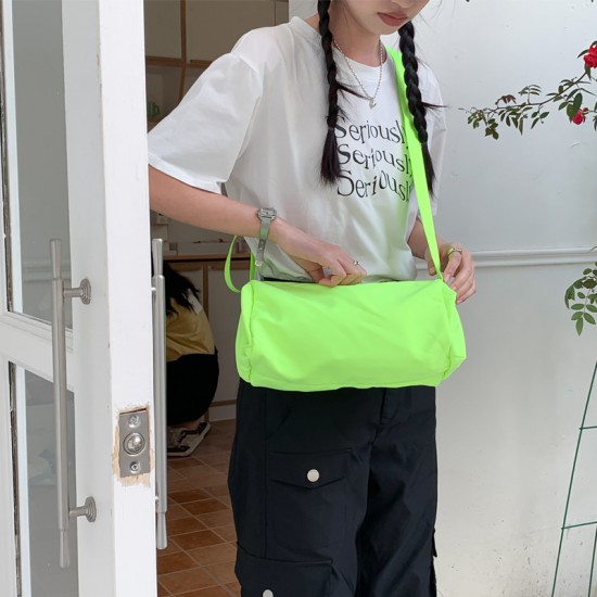 Muye Leather high quality nylon casual bag ins Korean internet celebrity simple lightweight trendy pillow crossbody bag