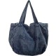 New canvas washed denim color retro embroidered letter Korean style fashion versatile lazy style ins shoulder bag