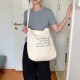 Japanese and Korean style, relaxed and casual look, 2025 new printed canvas bag, large capacity, fresh and simple college style tote bag.