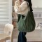 Korean style artistic, forest-style, washed corduroy bag, large capacity, versatile, minimalist, casual, retro tote shoulder bag