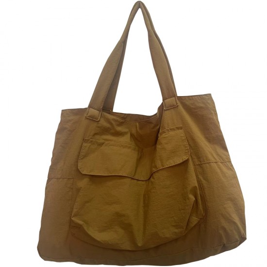 Women's Large Capacity Autumn/Winter Lined Embroidered Quilted Simple Tote Bag Fashionable Versatile Lightweight Solid Color Shoulder Bag