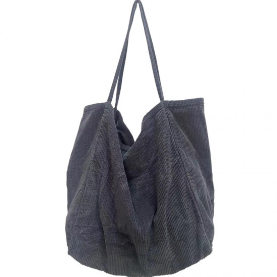 Korean style artistic, forest-style, washed corduroy bag, large capacity, versatile, minimalist, casual, retro tote shoulder bag