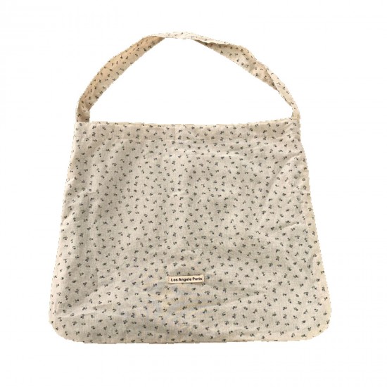 Korean Style Small Floral Print Girl Canvas Bag, Elegant and Gentle Tote Bag, Reversible, Suitable for Class, Travel, Commute, Shoulder Bag