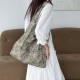Self-created 2025 new leopard print single shoulder underarm bag, apricot yellow autumn and winter retro classic commuting casual single shoulder bag trendy