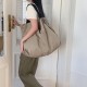 2025 Spring/Summer new Korean style minimalist retro large capacity nylon cloth bag, versatile Mori style literary solid color shoulder bag