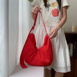 Super popular unique mesh crossbody bag, Korean style versatile practical large capacity travel shoulder strap adjustable dumpling bag for women