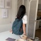 New ins style distressed retro Japanese and Korean trendy washed simple versatile casual canvas bag large capacity backpack