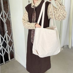 Muye Leather Goods...Korean Retro Washed Canvas Large Capacity Simple Lightweight Casual Solid Color Women's Shoulder Bag