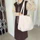 Muye Leather Goods...Korean Retro Washed Canvas Large Capacity Simple Lightweight Casual Solid Color Women's Shoulder Bag