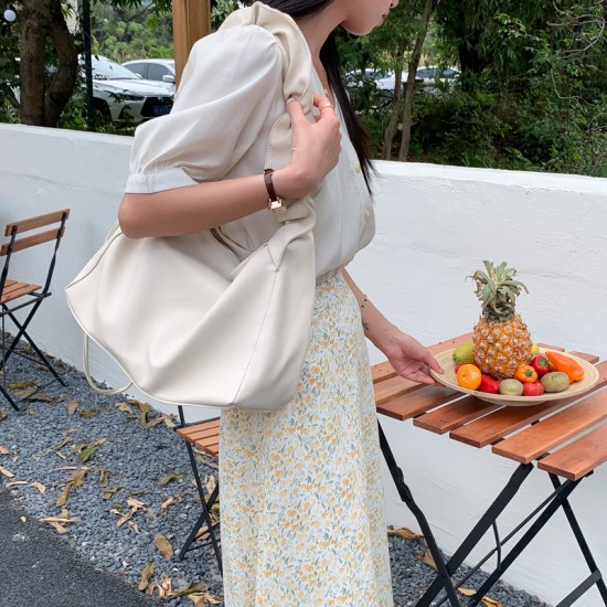 New Korean style fresh sweet casual large capacity soft leather tote bag versatile fashion practical multi-purpose shoulder bag