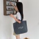 Harajuku Korean Style Ins Popular Canvas Bag with Letter Print, Heavy Wash, Distressed, Retro, Casual, Artistic Shoulder Bag